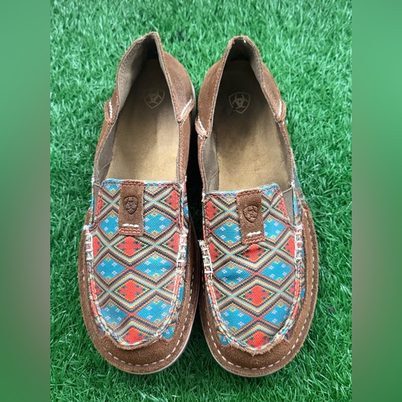 Ariat Shoes - Ariat Cruiser Saddle Tan Suede/Aztec Print Shoe 10019890 Womens 9.5B